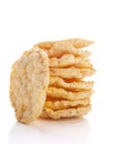 Stack of popcorn chips on a white Royalty Free Stock Photo