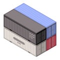 Stack port container icon, isometric style Royalty Free Stock Photo
