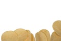 Isolated Yellow Potato Chips Stack on Transparent Background for a Crisp and Crunchy Snack Experience Royalty Free Stock Photo