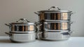Stack of Pots on Table Royalty Free Stock Photo