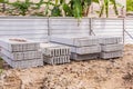 Stack of precast concrete wall panels Royalty Free Stock Photo