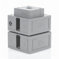 Stacked Modular Engineering Blocks on White Background Royalty Free Stock Photo
