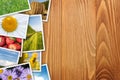 Stack of printed pictures collage Royalty Free Stock Photo