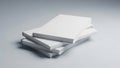 Stack of pristine white paper sheets on gray surface Royalty Free Stock Photo