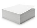 Stack of pristine white paper sheets ready for use isolated on white background Royalty Free Stock Photo