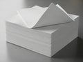 Stack of pristine white paper sheets on a reflective surface Royalty Free Stock Photo