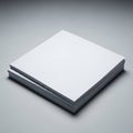 Stack of pristine white paper sheets on a soft grey surface, casting subtle shadows Royalty Free Stock Photo
