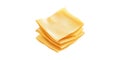 Stack Of Processed Cheese Slices. Dairy Product For Sandwiches And Burgers Isolated On Transparent Background Royalty Free Stock Photo