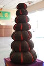 Stack of puer tea, China