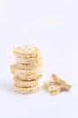 Stack of puffed rice cakes healthy snack Royalty Free Stock Photo