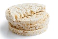 Stack of puffed rice cakes. Royalty Free Stock Photo