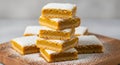 Stack of Pumpkin Bars Dusted with Powdered Sugar Royalty Free Stock Photo