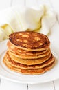 A Stack of Pumpkin Pancakes, copy space for your text Royalty Free Stock Photo