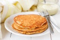 A Stack of Pumpkin Pancakes, copy space for your text Royalty Free Stock Photo