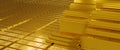 Stack of Pure gold bars background Stacked fine gold bars 1000g. 3d rendering
