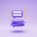 Stack of Purple Chat Bubbles with Stars and Exclamation Marks on Lavender Background Keywords: chat, message, communication, Royalty Free Stock Photo