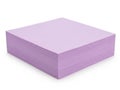 Stack of purple paper sheets isolated on white background Royalty Free Stock Photo
