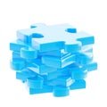 Stack of a puzzle pieces isolated Royalty Free Stock Photo