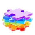 Stack of a puzzle pieces isolated Royalty Free Stock Photo