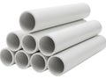 Stack of pvc pipes isolated on white background Royalty Free Stock Photo