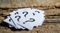 A stack of question cards.AI generated image Royalty Free Stock Photo