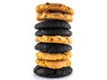 Stack of raisin cookies. Chocolate chip cookies Royalty Free Stock Photo