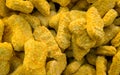 Stack of raw chicken nuggets Royalty Free Stock Photo