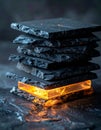 Glowing Energy Core in Stacked Slate Stones Royalty Free Stock Photo
