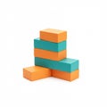 Stack of rectangular blocks arranged in a stair-like formation. The blocks alternate in Royalty Free Stock Photo