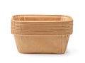 Stack of rectangular brown paper baking molds Royalty Free Stock Photo