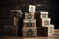 Stack of recyclable boxes Royalty Free Stock Photo