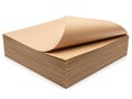 Stack of recycled brown paper sheets for crafting Royalty Free Stock Photo