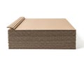 Stack of recycled cardboard sheets for crafting and packaging Royalty Free Stock Photo