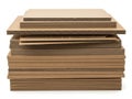 Stack of recycled cardboard sheets ready for packaging Royalty Free Stock Photo