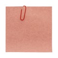 Stack of recycled paper sheets with red paper clip Royalty Free Stock Photo