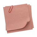 Stack of recycled paper sheets with red paper clip Royalty Free Stock Photo