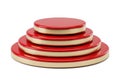 Stack of red and beige circular objects Royalty Free Stock Photo