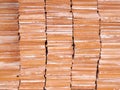 Stack of red brick for construction floor Royalty Free Stock Photo