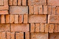 Stack of red brick pattern texture, background of red brick wall Royalty Free Stock Photo