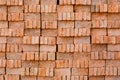 Stack of red brick pattern texture, background of red brick wall Royalty Free Stock Photo