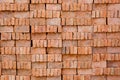 Stack of red brick pattern texture, background of red brick wall Royalty Free Stock Photo