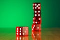Stack of red casino dice Royalty Free Stock Photo