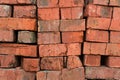 Stack red clay bricks Royalty Free Stock Photo