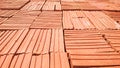 Stack of red clay bricks Royalty Free Stock Photo