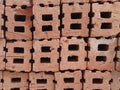 Stack of red clay bricks Royalty Free Stock Photo