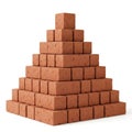 Stack of red clay bricks Royalty Free Stock Photo