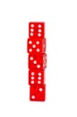 Stack of red dice isolated