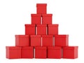 Stack of red gift boxes isolated on white background Royalty Free Stock Photo