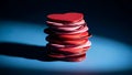Stack of Red Heart-Shaped Objects Royalty Free Stock Photo