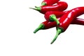 Stack of Red hot chilli pepper isolated on white background Royalty Free Stock Photo